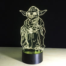 Load image into Gallery viewer, 3D Yoda Night Light