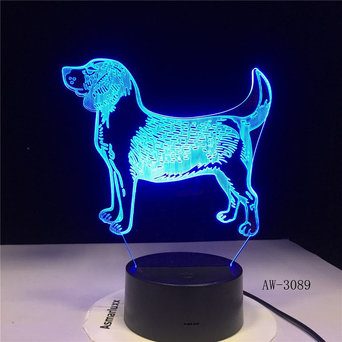 3D Dog Night Light