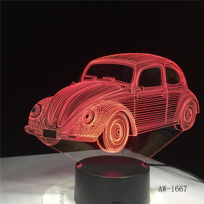 3D Red Beetle Night Light