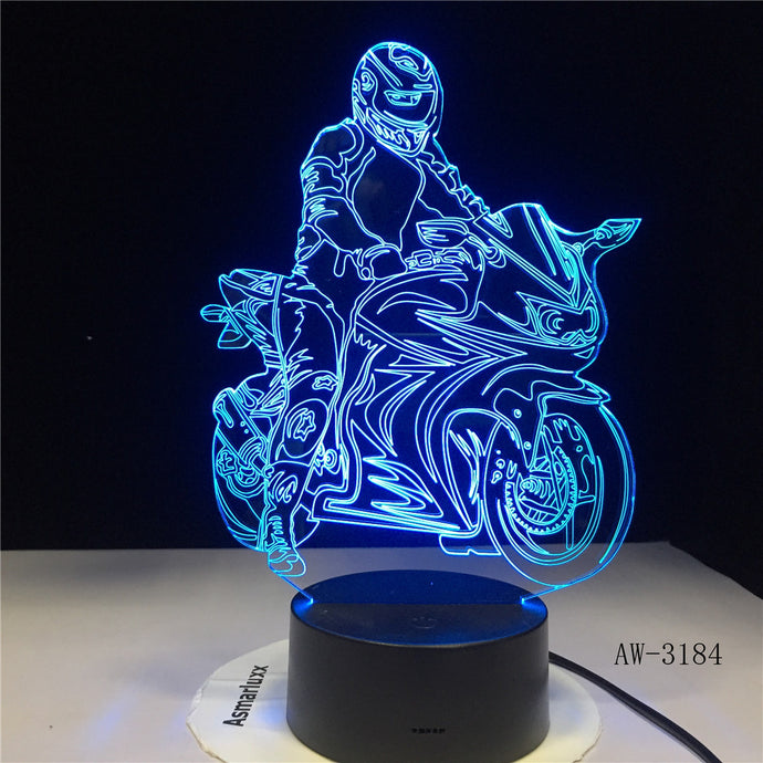 3D Motorbike Night Light